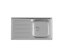 ROCA VICTORIA A874801A01 Fregadero de acero inoxidable de 80 cm con escurridor a la izquierda - Sin sifón