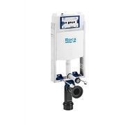Roca A890070120 Bastidor con cisterna compacta empotrable BASIC WC ONE COMPACT con doble descarga para inodoro suspendido. Codo de 90 ø /110 ø, Blanco