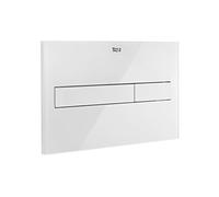 Roca A890188309 Placa de accionamiento PL7 Dual One con descarga dual con acabados Blanco Cristal