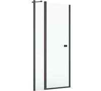 Roca Capital puerta de ducha 120 cm oscilante negro mate/vidrio transparente AM4612016M