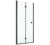 Roca Capital puerta de ducha 80 cm plegable negro mate/vidrio transparente AM4508016M