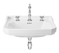 Lavabo Mural Porcelana con Tres Orificios Carmen 65x48x22cm Blanco Roca