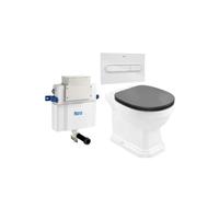 Roca Carmen - Pack de Inodoro de Suelo con Bastidor y Placa, Salida Dual, Blanco - CODO EVACUACIÓN S/DUAL / In-Wall PL1 Dual (ONE) Blanco