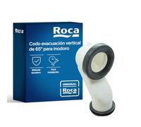 Roca Codo Evacuación Vertical 65° Excéntrico Salida Dual, 90 mm, AV0007700R | Ajuste Preciso, Antifugas y Malos Olores, Conexión Segura y Estanca, Recambio Original, Instalación Rápida y Sencilla