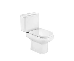 Roca Dama Retro Inodoro completo de salida horizontal de 40,5 cm fabricado en porcelana de color blanco