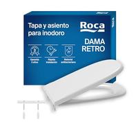 Roca Dama Retro - Tapa y asiento de Supralit para inodoro con bisagras extraíbles, tapadera de WC original con ajuste perfecto, recambio de tapa de váter resistente, blanco, A801327004
