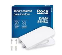 Roca Dama Senso - Tapa y asiento para inodoro, tapadera de WC original con ajuste perfecto, recambio de tapa de váter resistente, blanco, A801511004