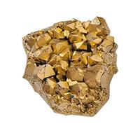 Roca de, cristales en bruto, Racimos de crudo dorado galvanizado, Espécimen mineral de adorno de racimo de piedras preciosas crudas naturales para la meditación de la decoración del ho