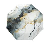 Roca De Mármol Brillante Blanco Paraguas Plegable Automático Paraguas de Viaje Mujer Niño Niña Protección UV Resistencia Viento Impermeable