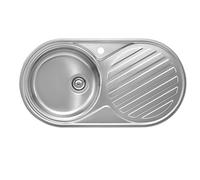 Roca,Duo,Fregadero de 1 cubeta de acero inoxidable y escurridor a la derecha,A870930845