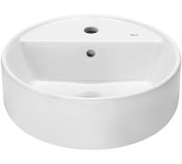 Roca,The Gap,ROUND - Lavabo de sobre encimera con orificio para grifería,Blanco,400mm x 400mm x 130mm,A3270MK000