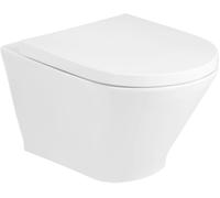 Roca Gap Round taza de inodoro con asiento de cierre suave suspendido sin reborde blanco A34H0N2000
