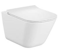 Roca Gap Square taza de inodoro con asiento de cierre suave suspendido sin reborde blanco A34H472000
