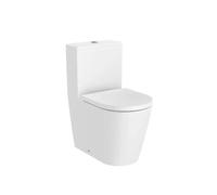 Roca Insipira Round Inodoro completo compacto de porcelana con un acabado en color blanco Rimless