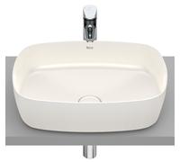 Lavabo de fineceramic de 50 cm con diseño Soft y un acabado en color beige Inspira Roca - Con sifón