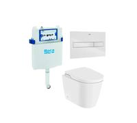 Roca Inspira - Pack de Inodoro, Tecnología Rimless, Salida Horizontal - Blanco