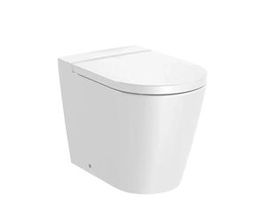 Roca Inspira Round Inodoro completo adosado de porcelana con un acabado en color blanco Rimless
