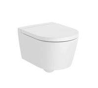 Roca Inspira Round - Inodoro Suspendido con Tapa, Salida Horizontal, Blanco Mate