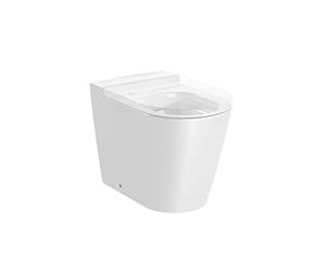Roca,INSPIRA,ROUND - Taza Rimless adosada a pared con salida dual para inodoro de tanque alto, tanque empotrable o fluxor. Incluye juego de fijación.,Blanco,370mm x 560mm x 440mm,A347526000