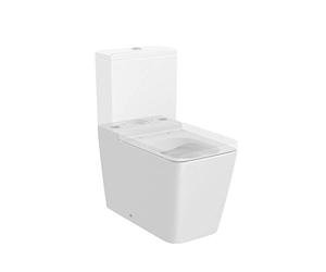 Roca,INSPIRA,SQUARE - Taza Rimless adosada a pared con salida dual para inodoro de tanque bajo,Blanco,375mm x 645mm x 794mm,A342536000