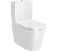 Roca,INSPIRA,ROUND - Taza Rimless adosada a pared con salida dual para inodoro de tanque bajo,Blanco,375mm x 645mm x 795mm,A342526000