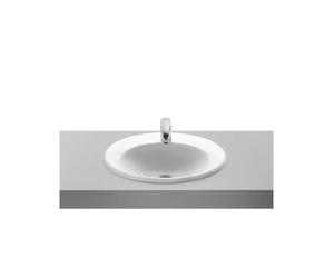 ROCA JAVA A327863000 Lavabo para instalación sobre encimera de 56 cm fabricado en porcelana de color blanco