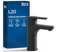 Roca A5A3K09NB0 - Mezclador monomando para lavabo L20 con cuerpo liso, Cold Start Negro Mate
