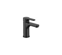 Roca L20 Grifería para lavabo con tecnología Cold Start, grifo monomando de repisa con enlaces de alimentación flexibles, mezclador de cuarto de baño de fácil instalación, negro mate, A5A3K09NB0