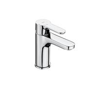 Roca L20 Grifería para lavabo con tecnología Cold Start, grifo monomando de repisa con enlaces de alimentación flexibles, mezclador para cuarto de baño de fácil instalación, cromado, A5A3K09C00