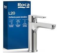 Grifo de lavabo monomando caño Mezzo con cuerpo liso cro L20 Roca