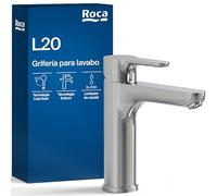 Grifo de lavabo monomando caño Mezzo con cuerpo liso cro L20 Roca