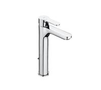Grifo de lavabo monomando de caño alto con desagüe automático cromo L20 Roca