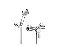 Roca L20 - Monomando Cromo exterior para ducha de mano, flexible de 1,50 m. y soporte articulad . Griferías hidrosanitarias. Ref A5A2009C02