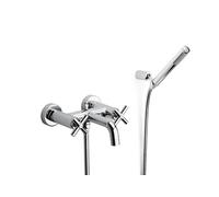 Roca Loft - grifo bimando exterior para baño y ducha con inversor automático, ducha de mano, flexible de 1, . Griferías hidrosanitarias con montura cerámica. Ref. A5A2743C00