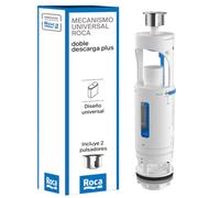 Roca Mecanismo de Descarga Universal de Doble Válvula Plus D8, A822505500 | Vaciado Total o Parcial, Volumen y Altura Regulables, Resistente a la Cal, Antifugas, Ahorra Agua, 2 Pulsadores Ø40/Ø50