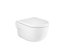Roca Meridian Inodoro suspendido de 36 cm fabricado en porcelana de color blanco con tapa amortiguada - Asiento con tapa