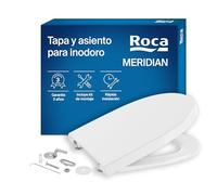 Roca Meridian - Tapa y asiento de Supralit para inodoro con bisagras de acero inoxidable, tapadera de WC original con ajuste perfecto, recambio de tapa de váter resistente, blanco, A8012A000B