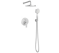 Roca Monodin Pack Ducha Empotrado Monomando, Rociador Ø230 mm, Ducha de Mano 3 Funciones, Flexo 1,70 m, Cromado