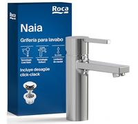 Roca,Naia,Grifería monomando para lavabo con desagüe click-clack y cuerpo liso, Cold Start,A5A3296C00