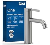 Roca A5A3A9EC00 Mezclador Lavabo Cuerpo Liso, Coleccion Ona, Cold Start, Desagüe Click-Clack, Cromado