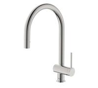 Roca Ona Grifo de Cocina Monomando Acero Inoxidable con Caño Giratorio y Ducha Extraíble 2 Funciones Cold Start - Ref. A5A811FSM0