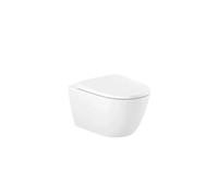 Roca Ona Inodoro suspendido de porcelana con salida horizontal y un acabado en color blanco Rimless - Asiento con tapa con amortiguador