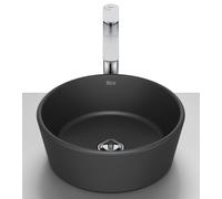 Roca Optica lavabo 35x35 cm circular sobre encimera negro A327B15080