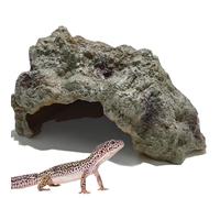 Roca para reptiles, escondite para reptiles, cueva, escondite, terrario, hábitat, decoración cueva, adorno para pequeños lagartos, serpientes, tortugas, ranas, anfibios, cueva escondida, dragón de