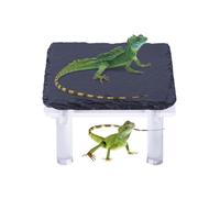 Roca para Tortugas para Tomar El Sol | Cueva de Escondite para Reptiles con Soporte de Acrílico,Decoración para Terrario, Piedra de Calor para Serpientes, Tortugas, Camaleones y Geckos