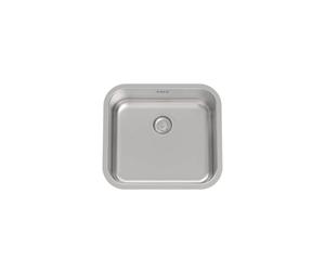 ROCA PORTO A870R10450 Fregadero para sobre encimera de acero inoxidable con un acabado en color cromo - Sin accesorios / Sin sifón