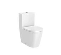 Roca Rimless Inspira Round Inodoro compacto completo fabricado en porcelana de color blanco