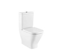 Roca Rimless The Gap Square Inodoro completo compacto de 36.5 cm con tecnología de limpieza - Asiento con tapa con amortiguador / Lateral