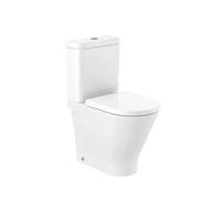 Roca The Gap Round - Inodoro Adosado Altura Confort Rimless - Asiento con tapa / Lateral