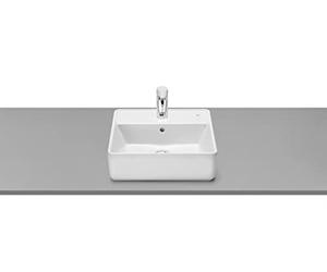 Roca,The Gap,SQUARE - Lavabo de sobre encimera con orificio para grifería,Blanco,420mm x 390mm x 130mm,A3270MM000